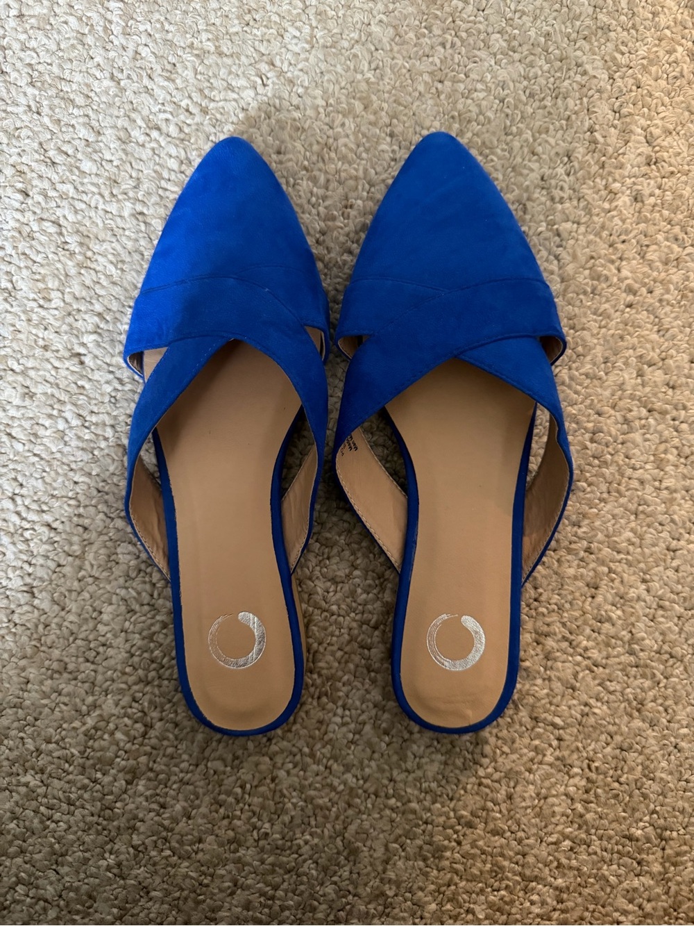 Royal Blue Pointed Toe Mules - Women